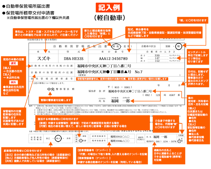 福岡市 軽自動車の車庫証明を行政書士が代行 費用は総額7 670円 提出代行プラン 小池行政書士事務所